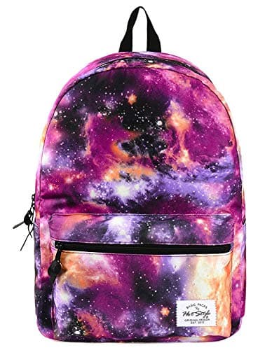 Sac à dos Galaxy violet, rose et oranger pour le collège Hotstyle
