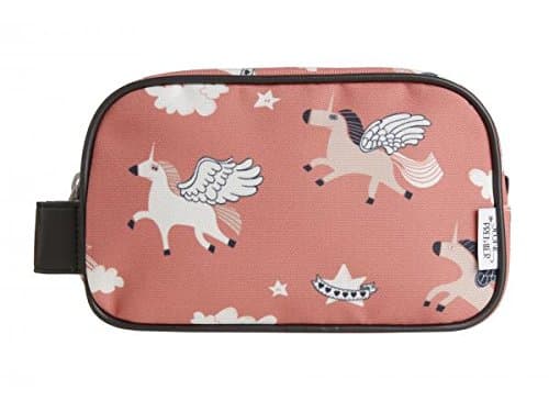 Trousse de toilette Jeune Premier pour fille, rose avec licornes