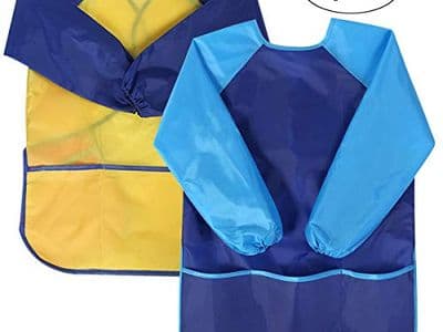 Tablier long de peinture à scratch bleu ou jaune parfait pour l'école